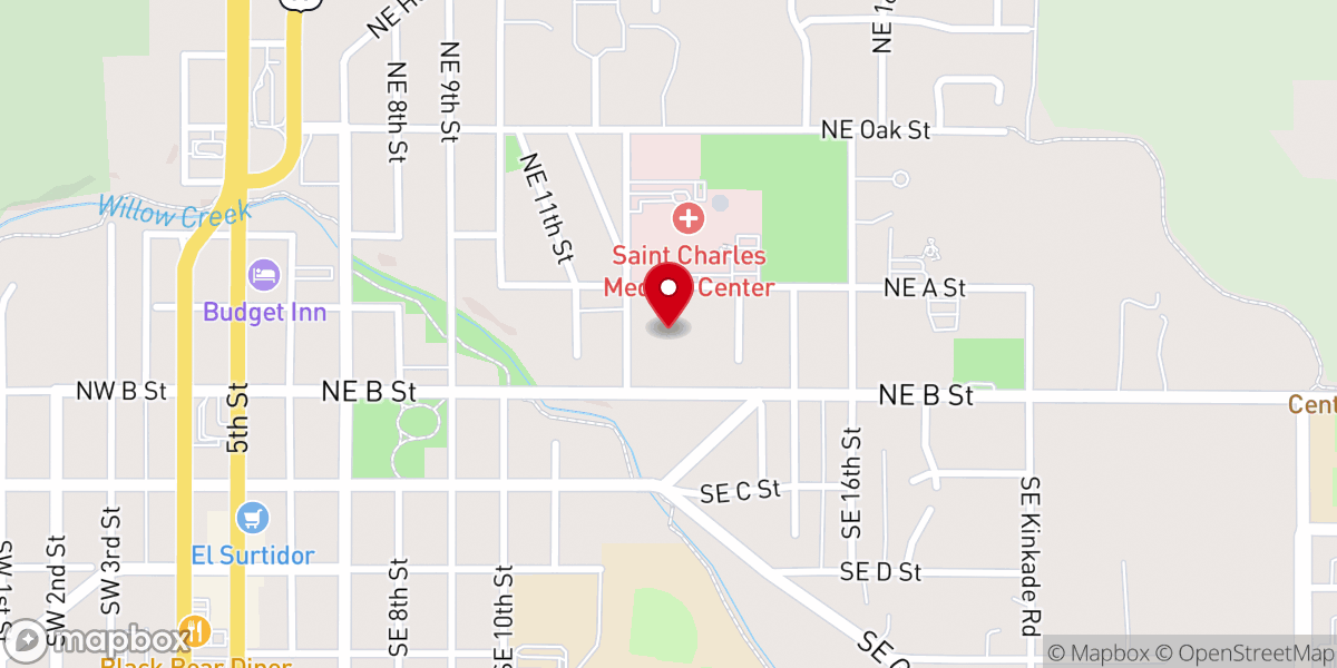 Map showing location of Madras United Methodist Church