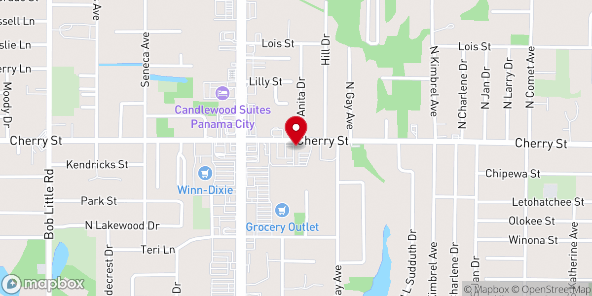 Map showing location of Callaway Assembly of God Church