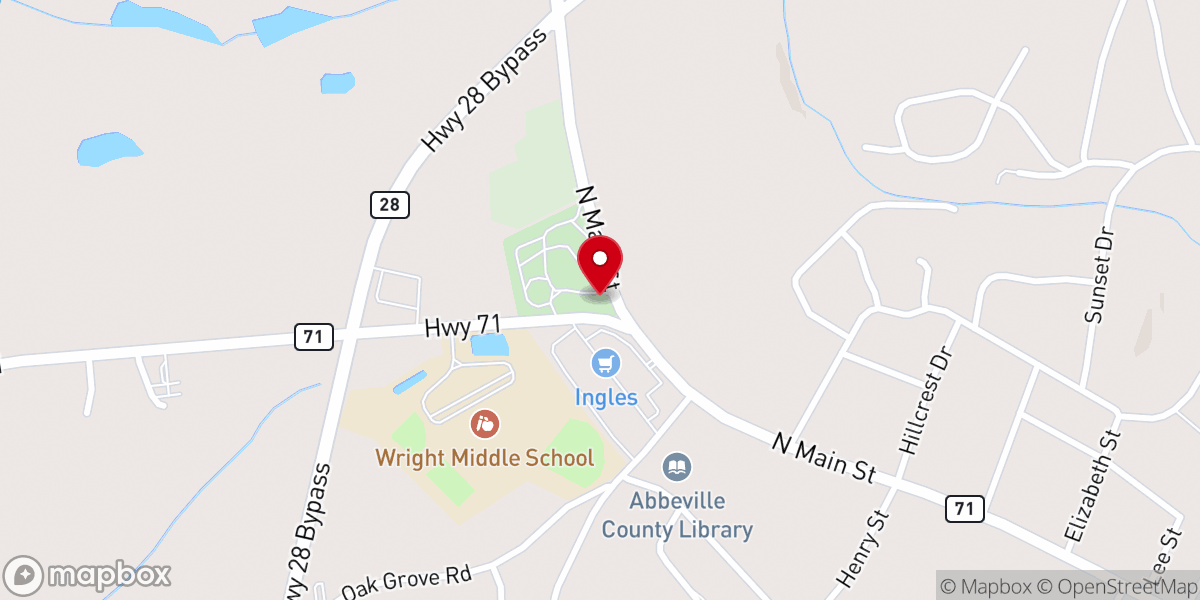 Map showing location of Bible Baptist Church