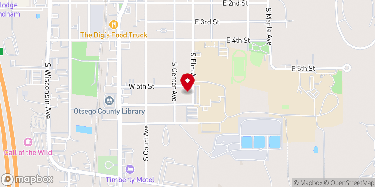 Map showing location of Otsego County Food Pantry - Food Distribution Center