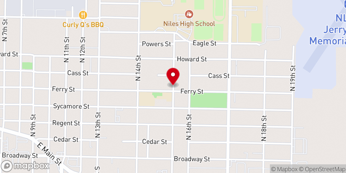 Map showing location of The Salvation Army Niles Corps Community Center