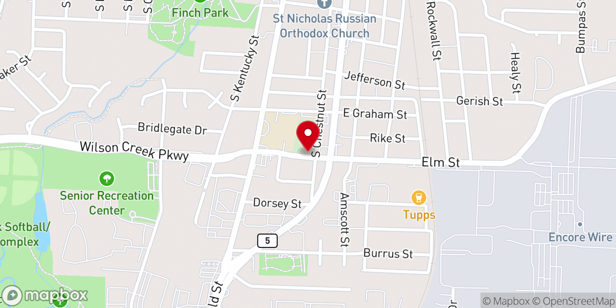 Map showing location of Owens Chapel Cogic