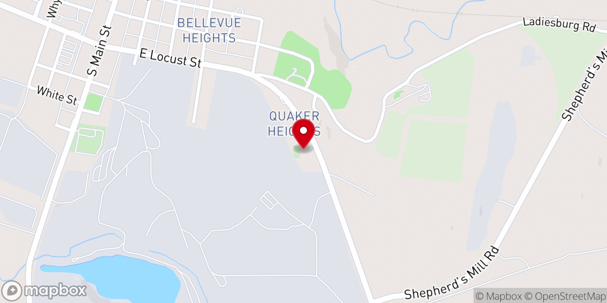 Map showing location of Pipe Creek Friends Meeting