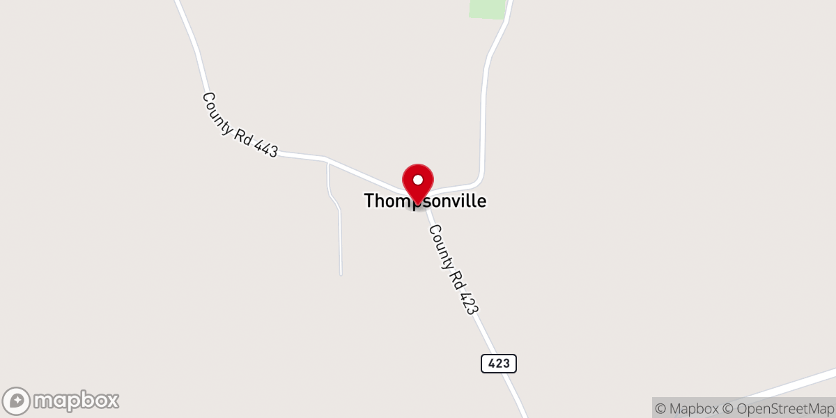 Map showing location of Thompsonville Community Church