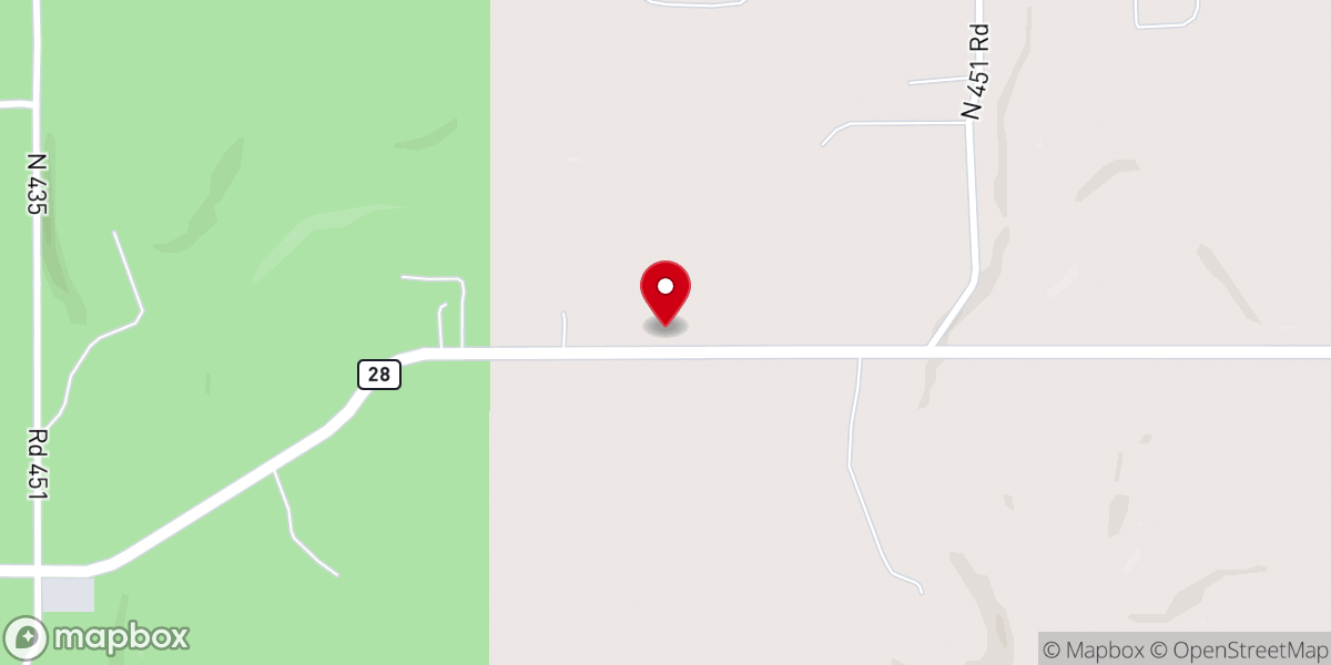 Map showing location of South Grand Lake Baptist Church