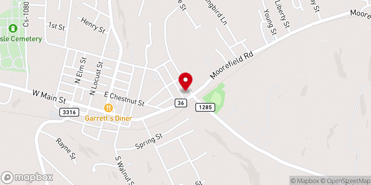 Map showing location of Our Lady of Guadalupe Catholic Church