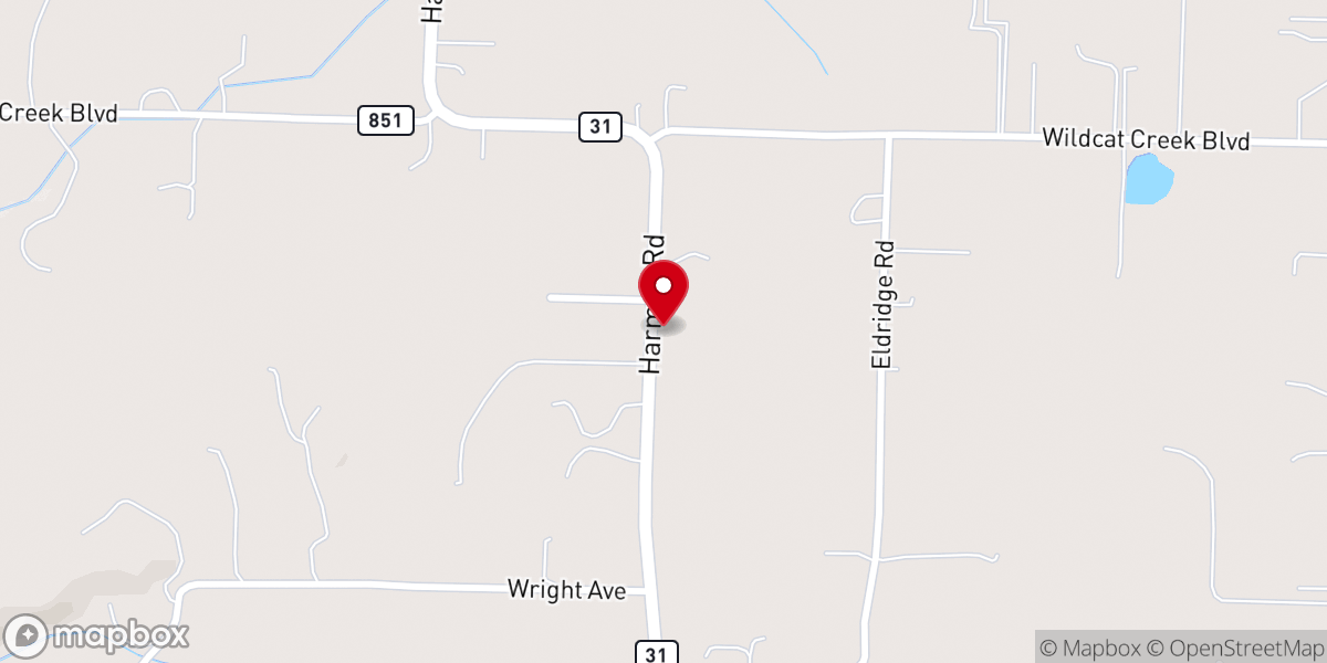 Map showing location of Harmon Church