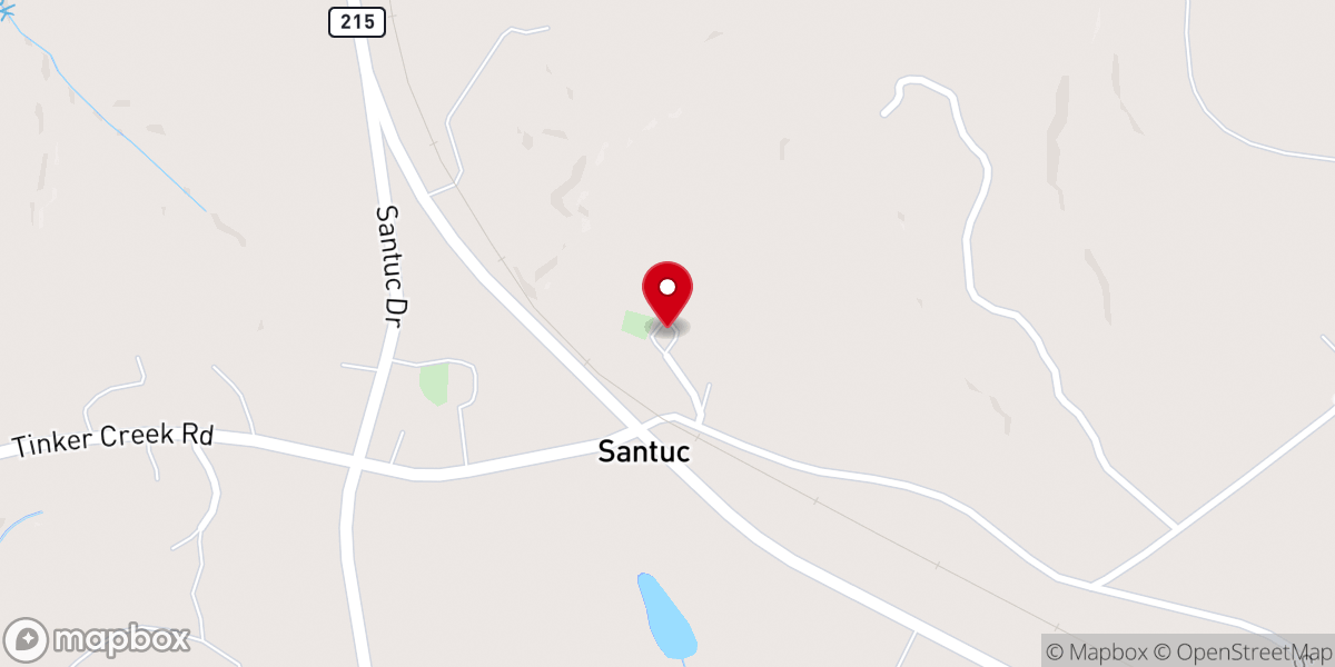 Map showing location of Cane Creek Church