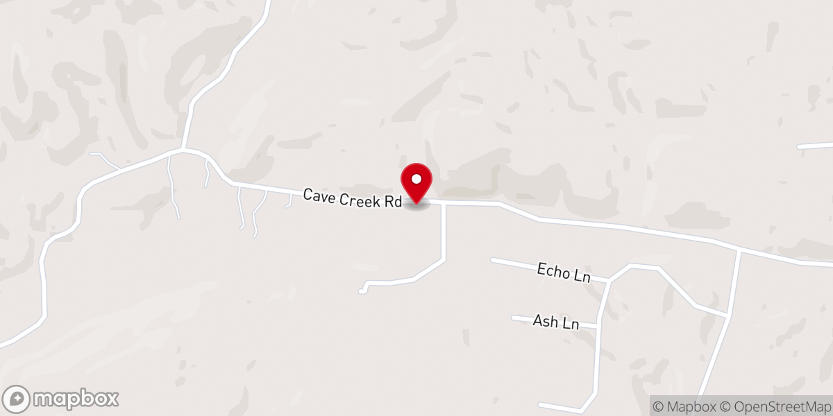 Map showing location of Cave Creek Church of God