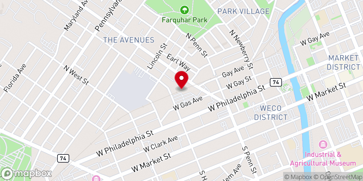 Map showing location of First Haitian Church of York