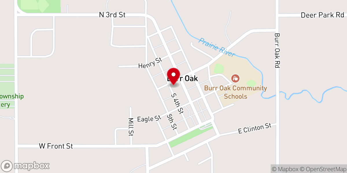 Map showing location of United Methodist Church