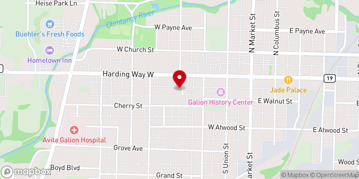 Map showing location of Galion Seventh-day Adventist Church
