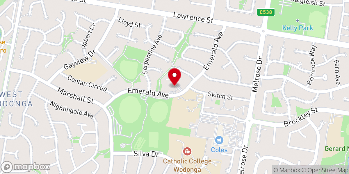 Map showing location of Emmanuel Anglican and Uniting Church