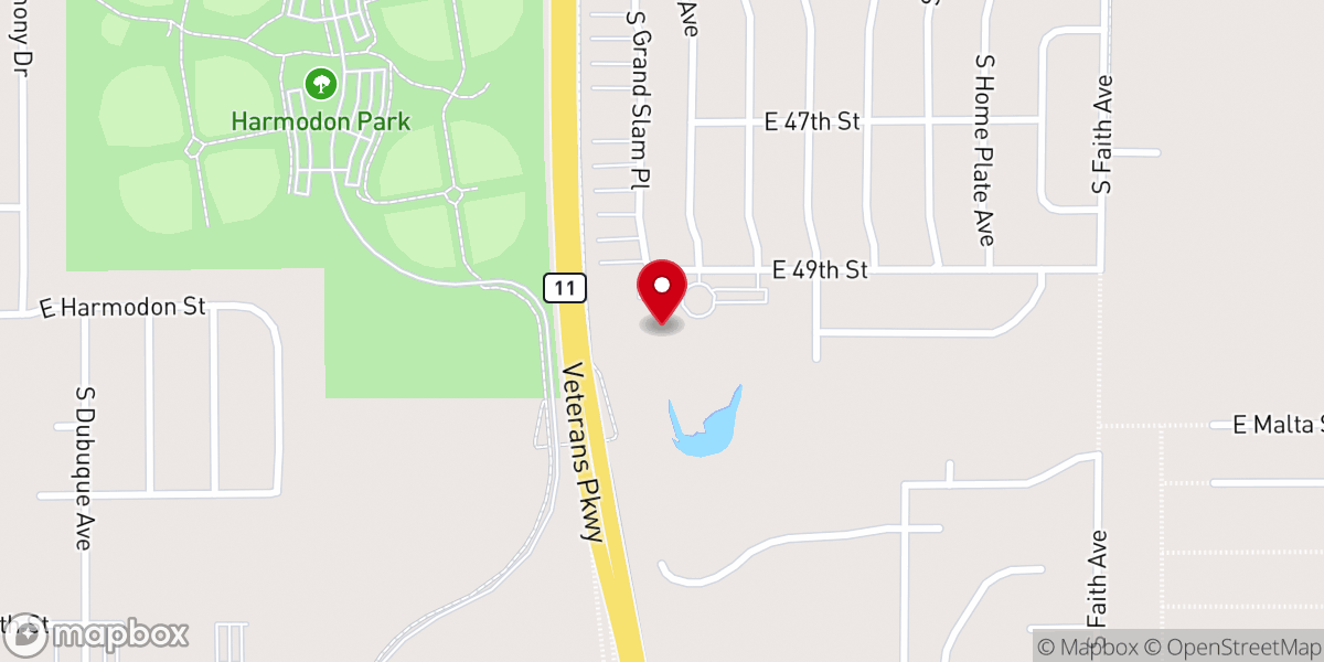 Map showing location of Eastside Baptist Church