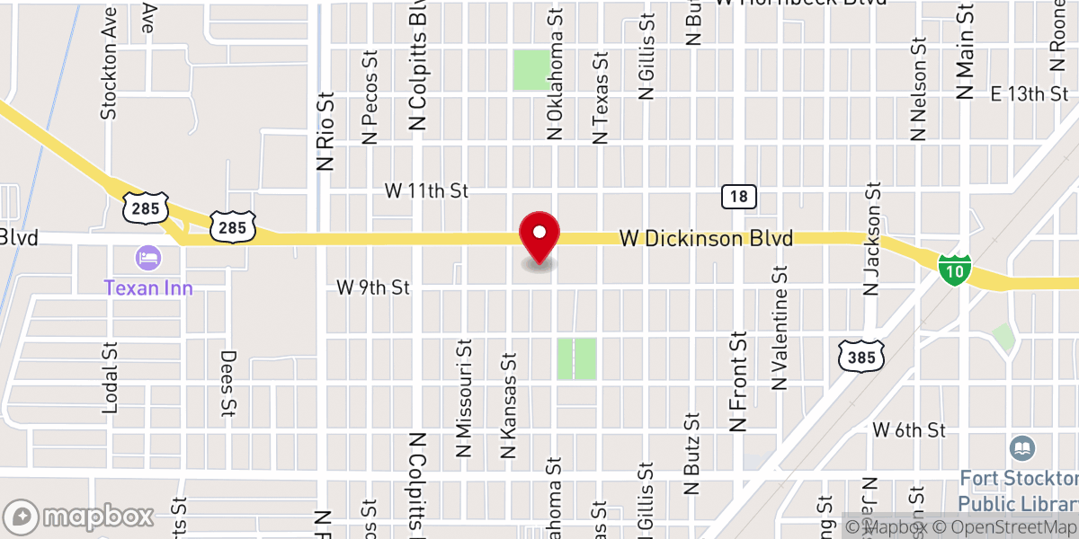 Map showing location of FedEx OnSite