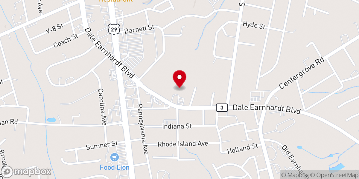 Map showing location of Bethel AME Zion Church