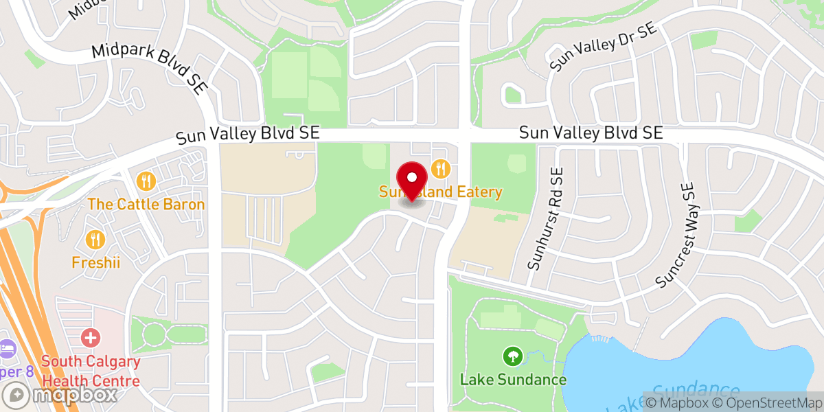 Map showing location of Iglesia Filipina Independiente Mission in Calgary