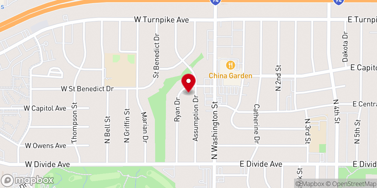 Map showing location of Church of Christ