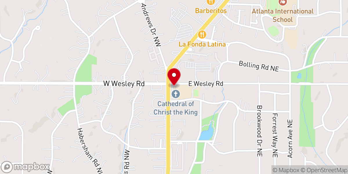 Map showing location of Cathedral Of Christ The King - Ministry Offices