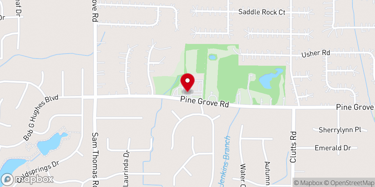 Map showing location of Pine Grove Baptist Church