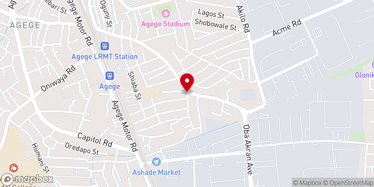 Map showing location of RCCG Triumphant Assembly