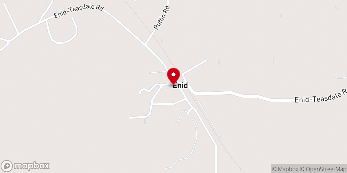 Map showing location of Bethany Baptist Church