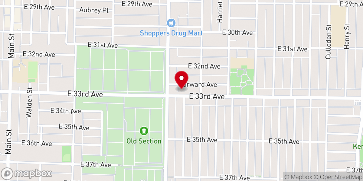 Map showing location of Bethel International Church