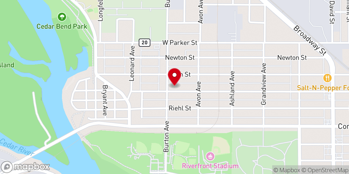 Map showing location of Burton Avenue Baptist Church