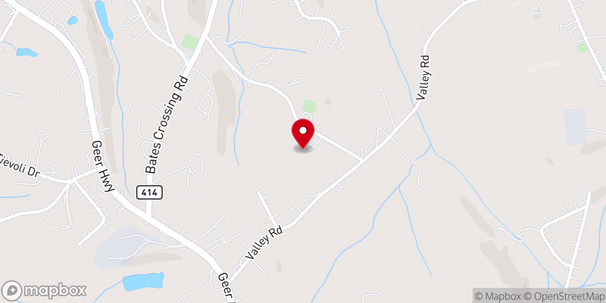 Map showing location of Bethany Baptist Church