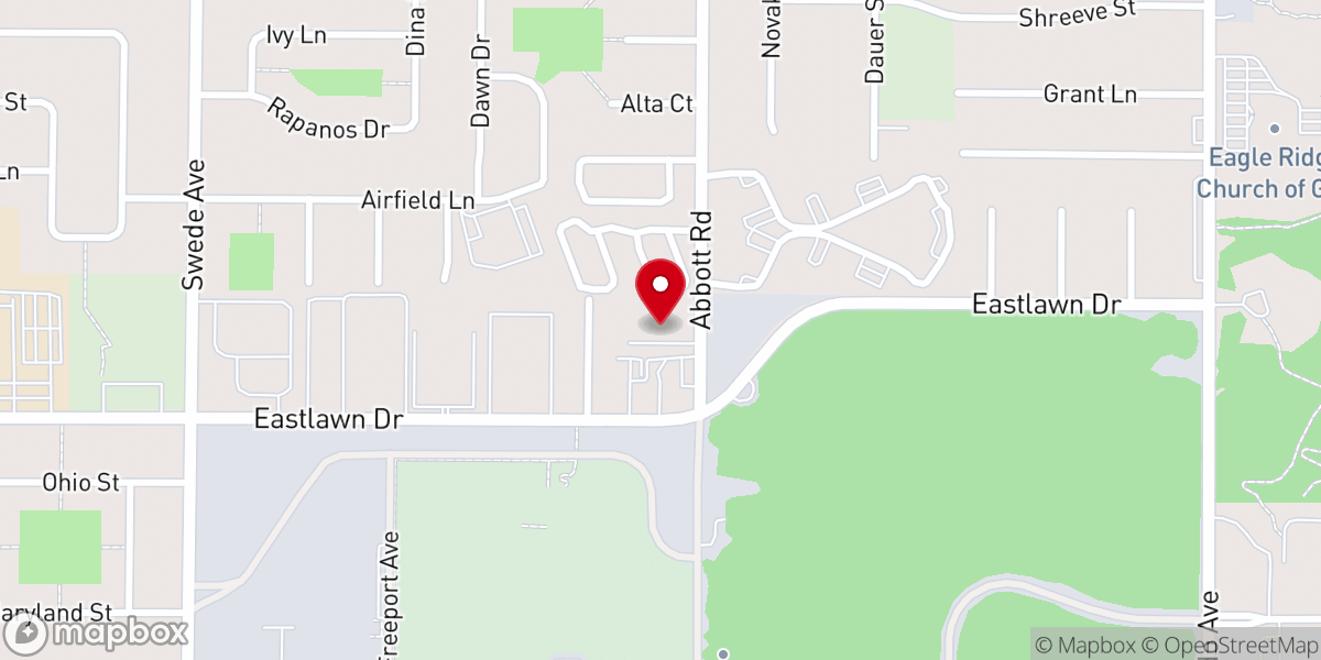 Map showing location of St. Timothy Lutheran Church