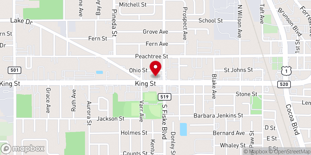 Map showing location of King Street Baptist Church