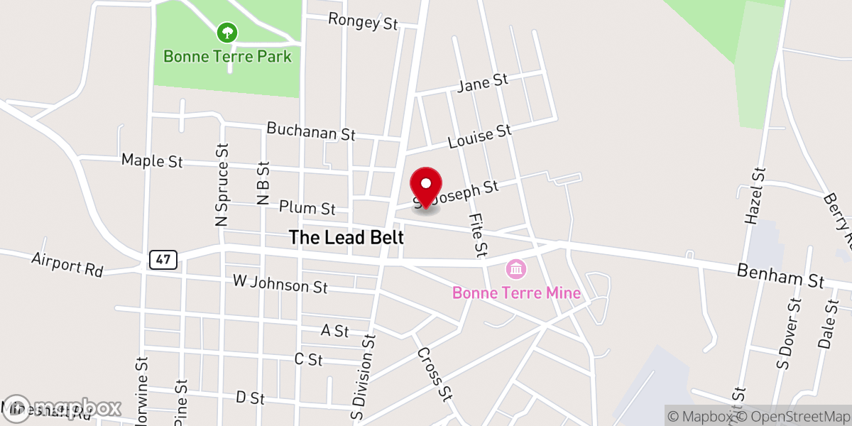 Map showing location of St Joseph Catholic Church