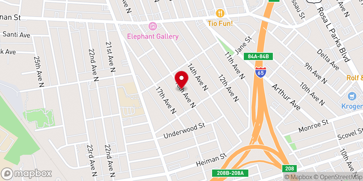 Map showing location of Victory Missionary Baptist Church