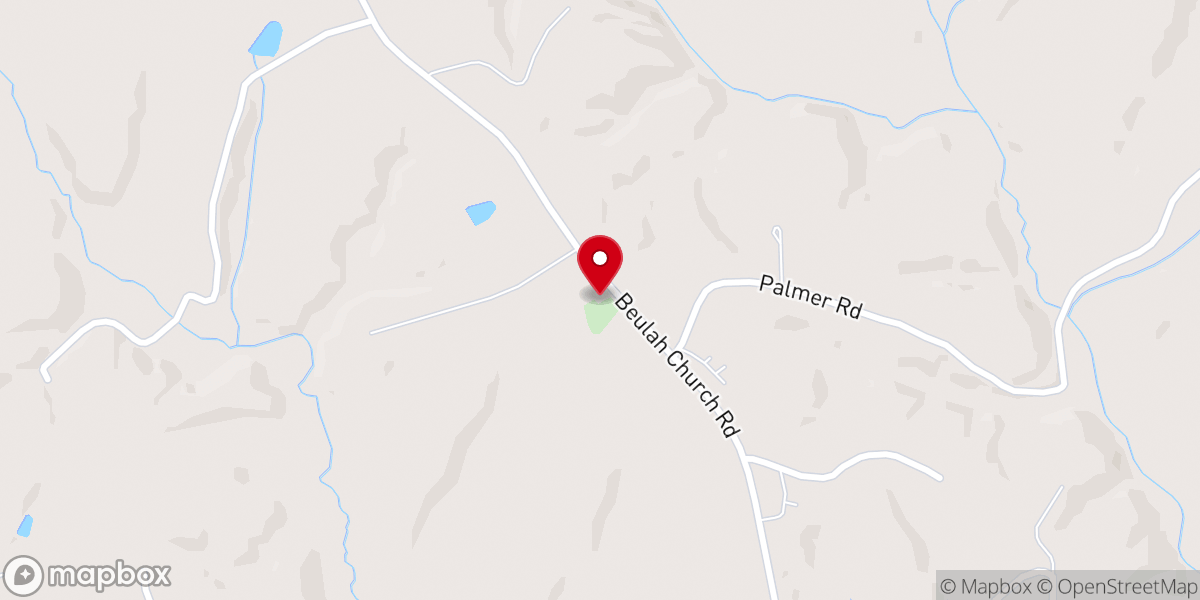 Map showing location of Beulah United Methodist Church