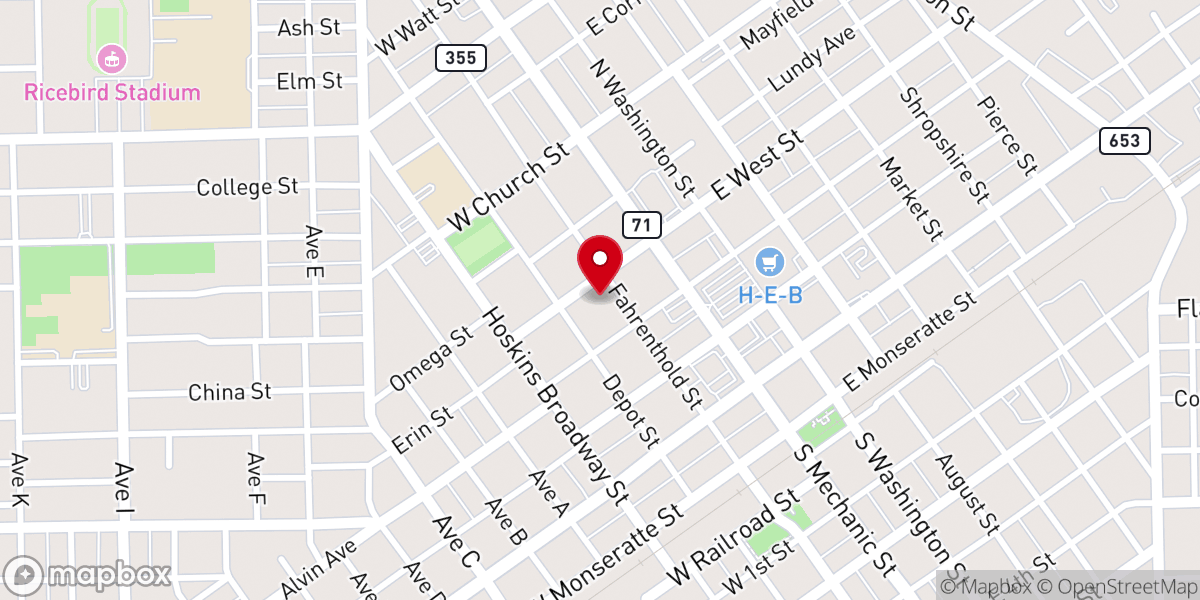 Map showing location of First Christian Church