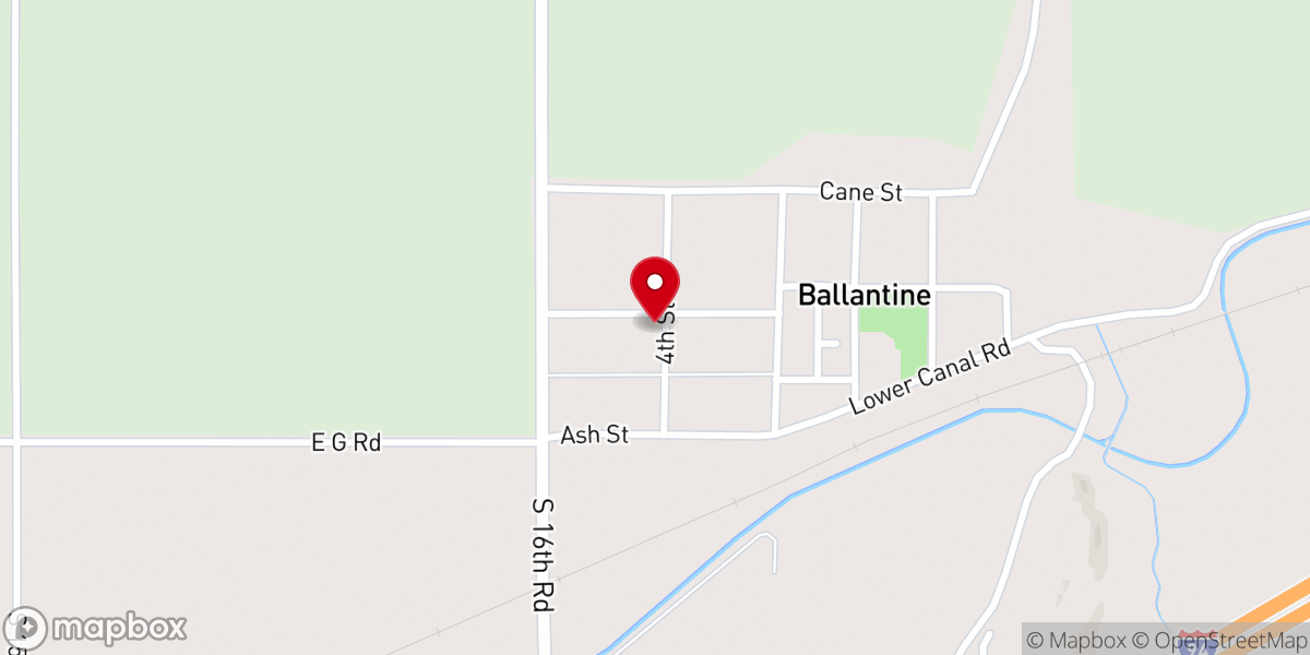 Map showing location of Ballantine Congrregational Church