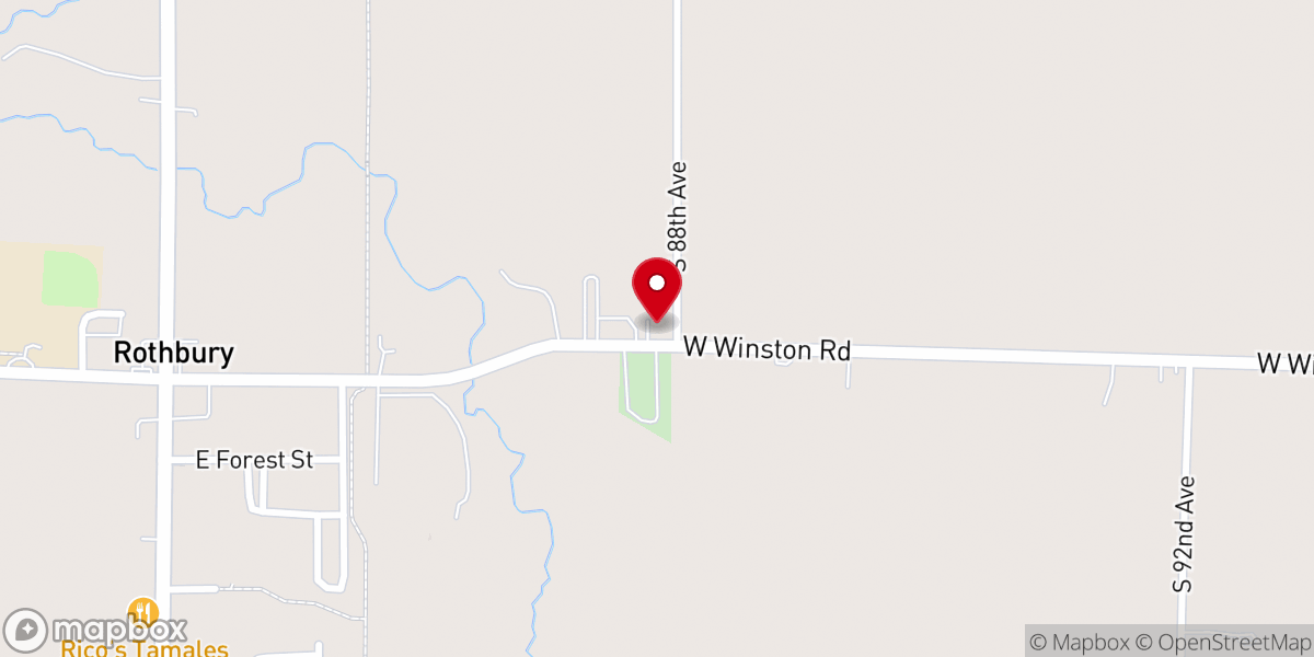 Map showing location of Rothbury Community Church-Helping Hands - Food Pantry