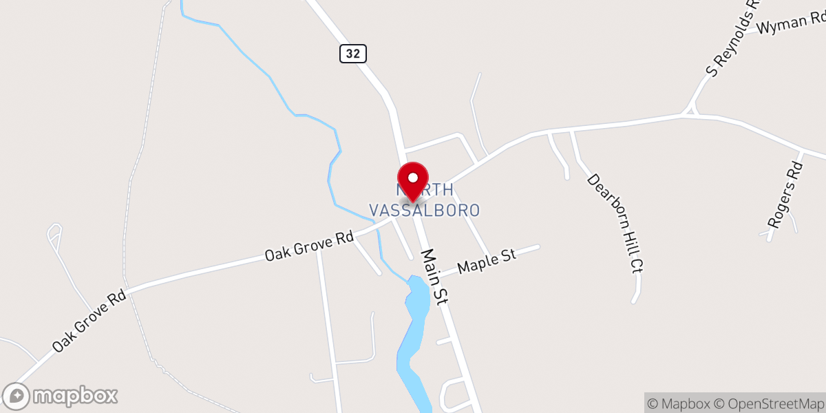 Map showing location of North Vassalboro