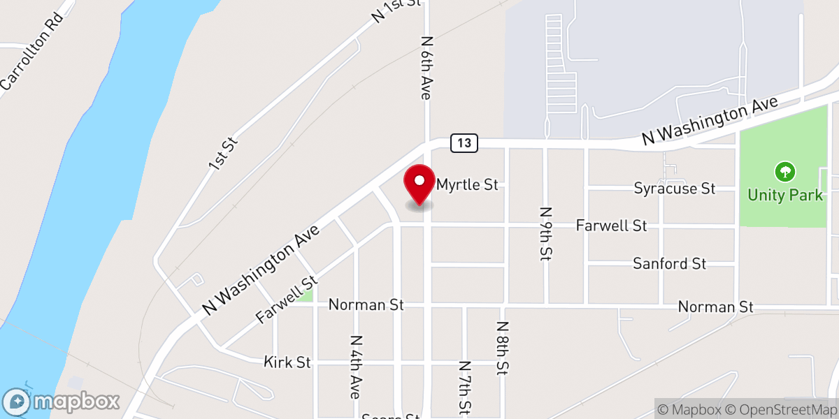 Map showing location of St Johns Missionary Baptist Church