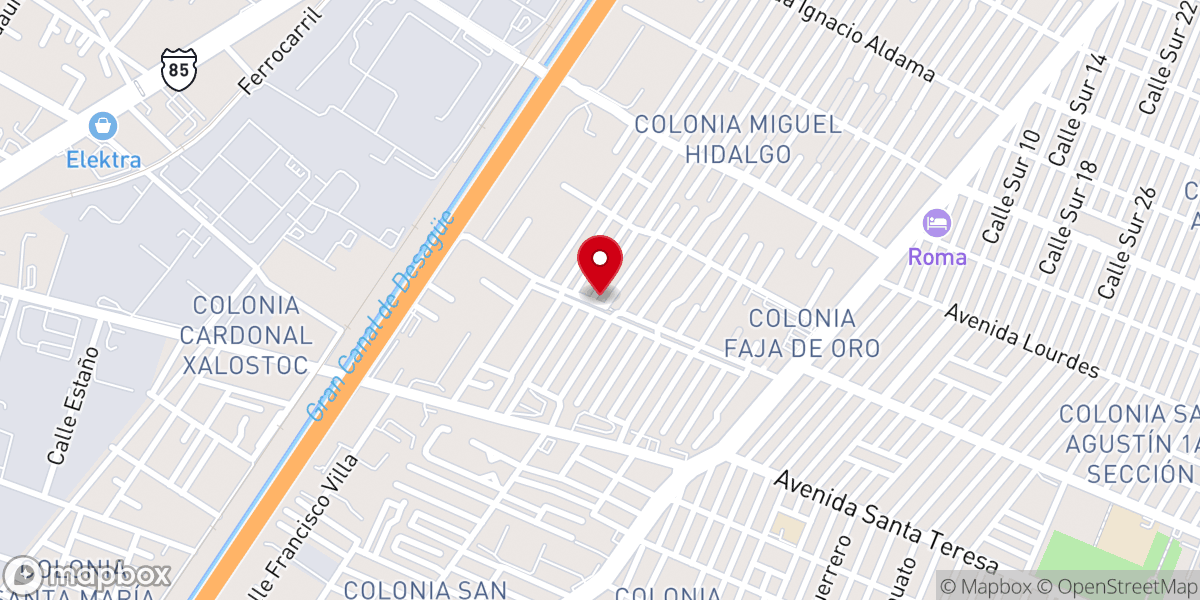 Map showing location of Parroquia de Nuestra Señora de la Luz
