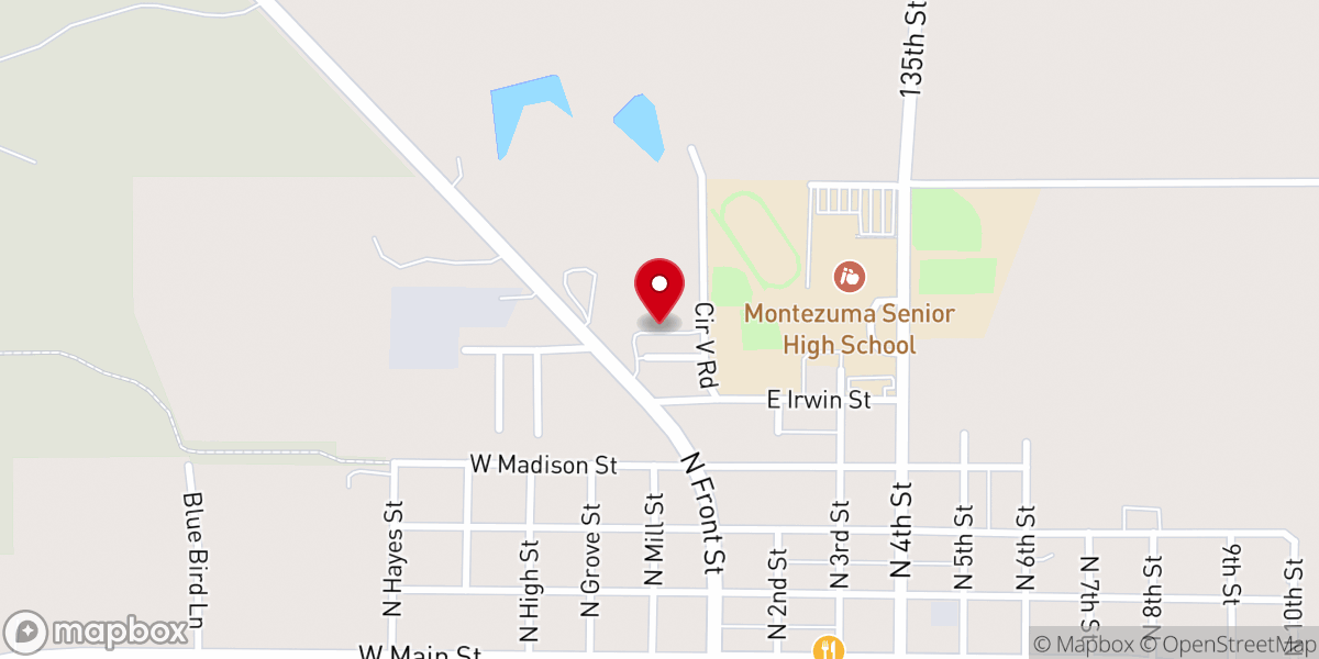 Map showing location of Community Hope Assembly of God Church