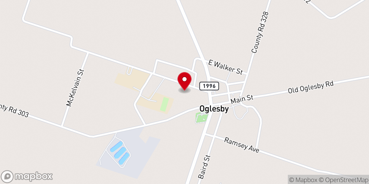 Map showing location of Oglesby First United Methodist Church