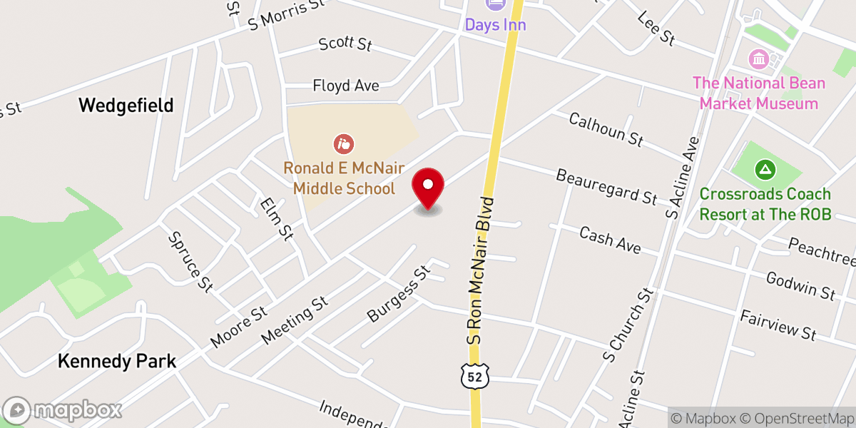 Map showing location of Greater St James AME Parsonage