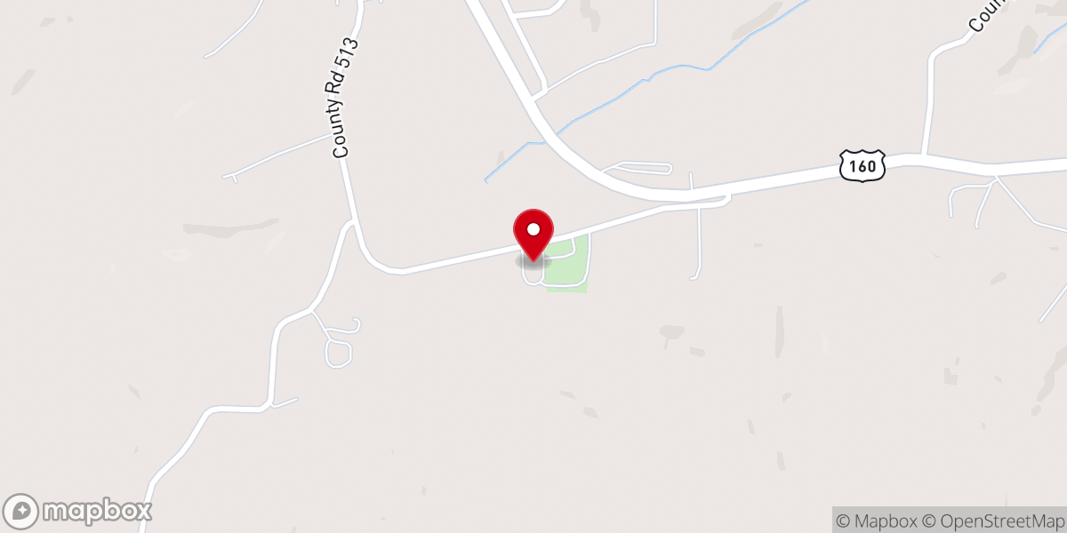 Map showing location of Lilly Ridge General Baptist Church