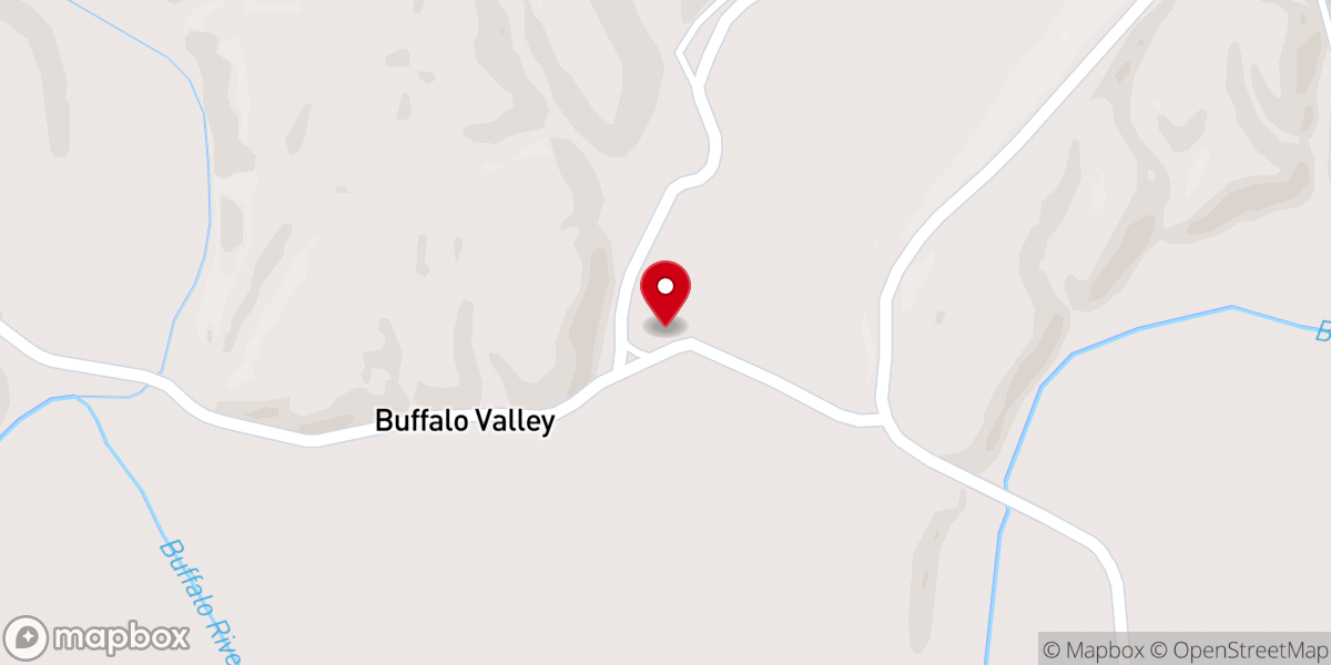 Map showing location of Buffalo Valley United Methodist Church