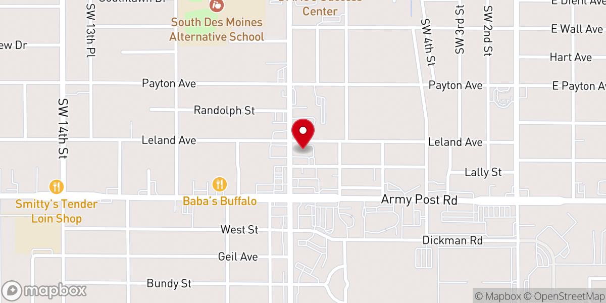 Map showing location of Fort Des Moines United Methodist Church