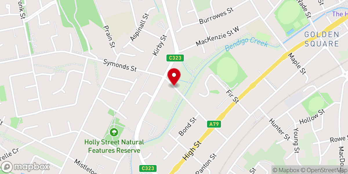 Map showing location of Bendigo Seventh-day Adventist Church