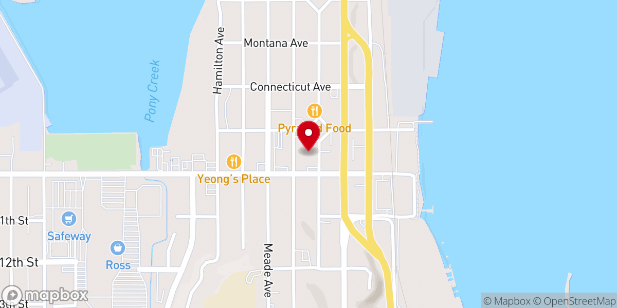 Map showing location of Hope Christan Church North Bend
