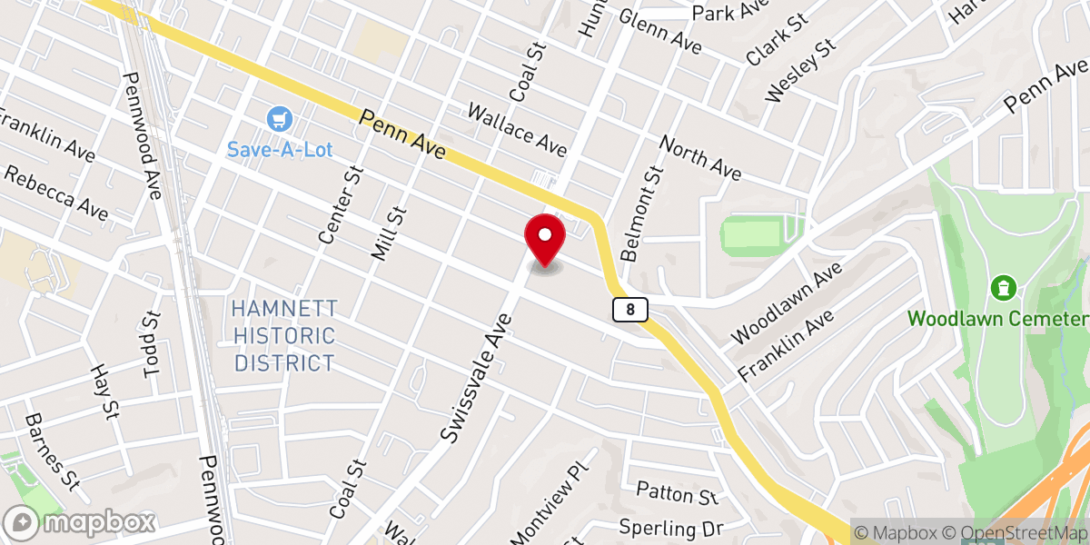 Map showing location of Deliverance Baptist Church