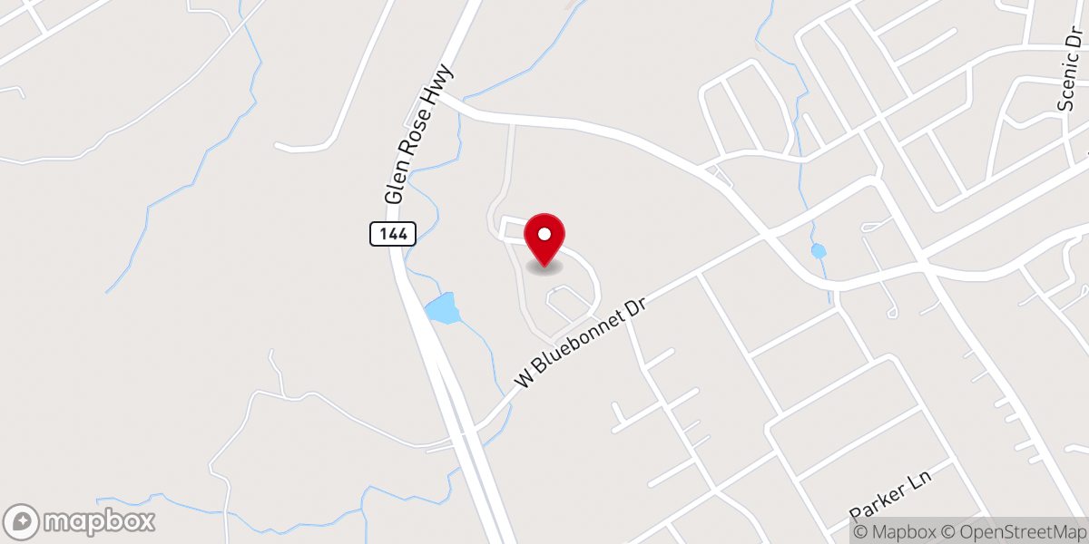Map showing location of Lakeside Baptist Church